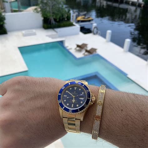 cartier bracelet with rolex sub